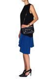 FRILL DRESS BLACK/COBALT BLUE