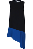 FRILL DRESS BLACK/COBALT BLUE