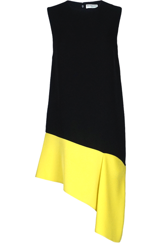 S/LESS FRILL DRESS BLACK/YELLOW